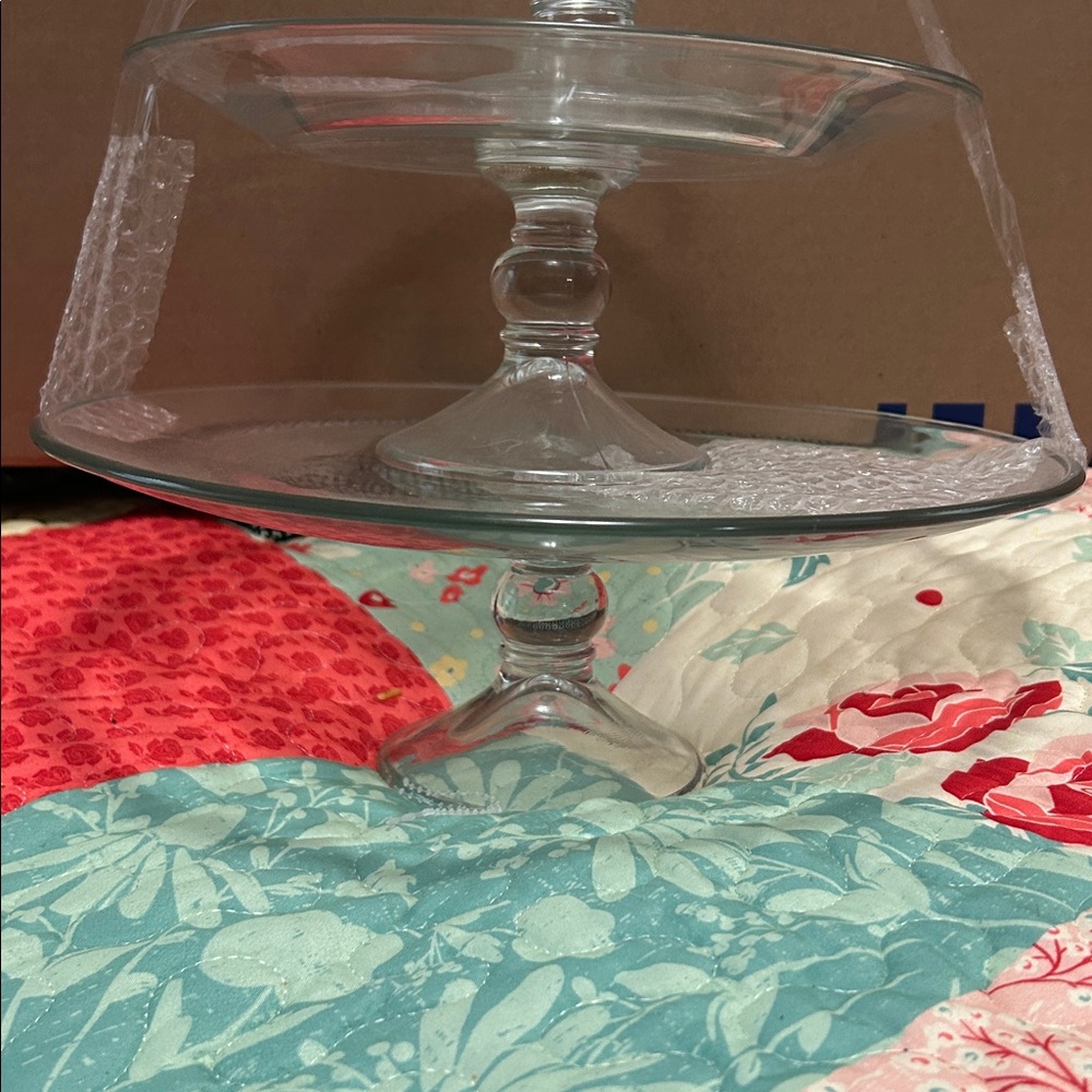Libbey single glass footed cake/dessert 3 piece server set 4.8 base on each. - Picture 4 of 7